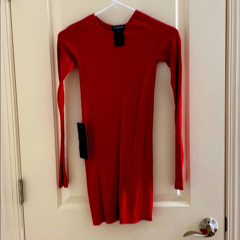 Bebe long sleeve Red Dress